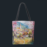 Spring Village Tote Bag<br><div class="desc">A Watercolour Village in Springtime</div>