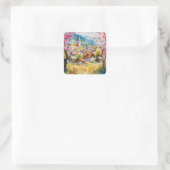 Spring Village Vierkante Sticker (Tas)