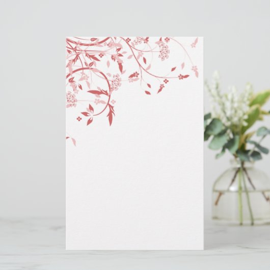 Spring Vine & Birds & Wit Briefpapier (Staand voorkant)