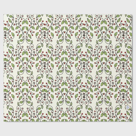 Spring Vines Hand-getrokken grillige botanische iv Cadeaupapier (Vlak)