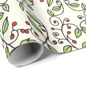 Spring Vines Hand-getrokken grillige botanische iv Cadeaupapier (Rol Hoek)