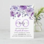 Spring Violet Roos Floral Garden Verjaardag Kaart (Staand voorkant)