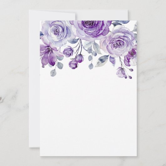 Spring Violet Roos Floral Garden Verjaardag Kaart (Achterkant)