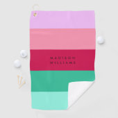 Spring Viva Magenta Colorblock Horizontale Stripe Golfhanddoek (Insitu)