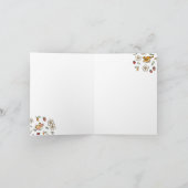 Spring Vogels en Aardbeien Bloempatroon Blank Bedankkaart (Binnen)