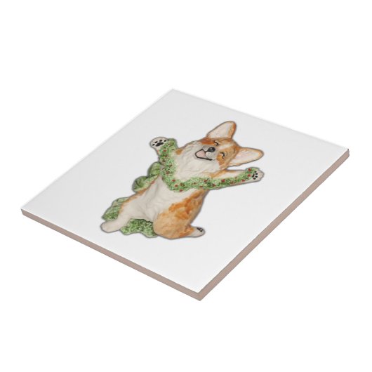 Spring voor joy! Corgi Tile Tegeltje (Zijkant)
