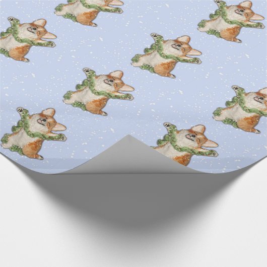 "Spring voor joy!" Corgi-verpakkingspapier Cadeaupapier (Hoek)