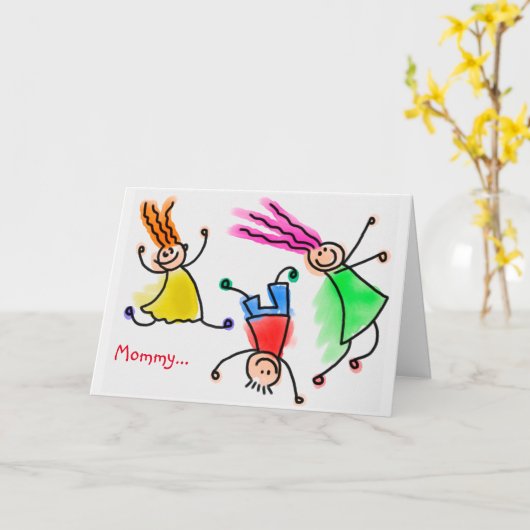 Spring voor Joy Moederdag Kaart (Gele Bloem)