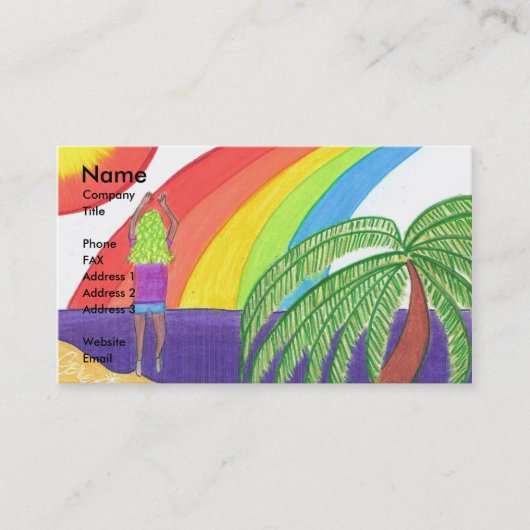 Spring voor Joy! Sjabloon voor visitekaartjes (Voorkant)