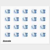 Spring Voor Vreugde Blauwe Schaats Ronde Sticker (Vel)