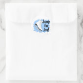Spring Voor Vreugde Blauwe Schaats Ronde Sticker (Tas)