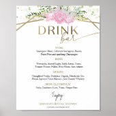 Spring Vrijgezellenfeest Drinken Menu Sign Wildflo Poster (Voorkant)