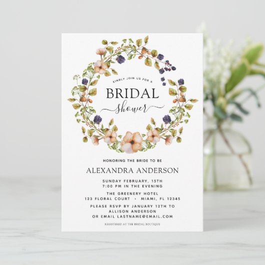 Spring Vrijgezellenfeest etherische bloemenkrans M Kaart (Staand voorkant)