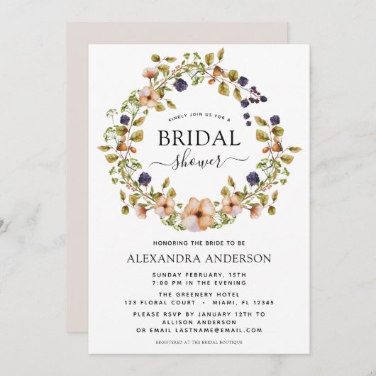 Spring Vrijgezellenfeest etherische bloemenkrans M Kaart (Voorkant / Achterkant)