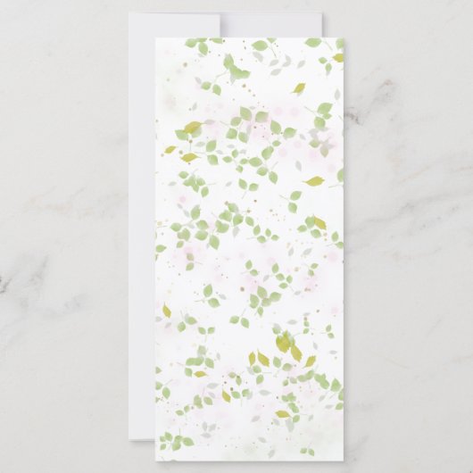 Spring Vrijgezellenfeest Menu Kaart vergulde Wildf (Achterkant)