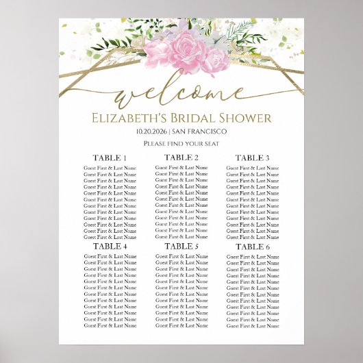 Spring Vrijgezellenfeest Zitkaarten Wildflower Poster (Voorkant)