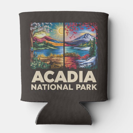 Spring vs Autumn Acadia National Park Cadeau Blikjeskoeler (Achterkant)