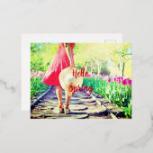 Spring Walk Artwork Folie Feestdagen Briefkaart (Voorkant / Achterkant)