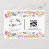 Spring Watercolor Floral RSVP Informatiekaartje (Voorkant)