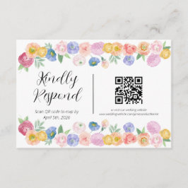 Spring Watercolor Floral RSVP Informatiekaartje