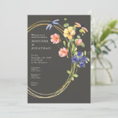 Spring Watercolor Floral Wedding Invitation Kaart (Staand voorkant)