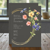 Spring Watercolor Floral Wedding Invitation Kaart