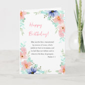 Spring Watercolor Flowers Bible Verse Birthday  Kaart (Voorkant)
