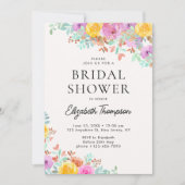 Spring watercolor Flowers Bridal Shower Kaart (Voorkant)