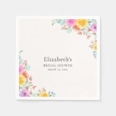 Spring watercolor Flowers Bridal Shower Servet (Voorkant)