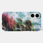 Spring Waterfall Groene Roze Flora Case-Mate iPhone Case (Achterkant (horizontaal))