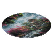 Spring Waterfall Mountain roze bloemen 11 Snijplank (Hoek)