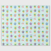 Spring Watering Can en Plant Pattern Cadeaupapier (Vlak)