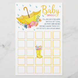 Spring Waterverf Baby shower Bingo Game Kaart – AP