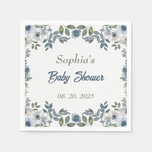 Spring Waterverf Baby shower Servet (Voorkant)