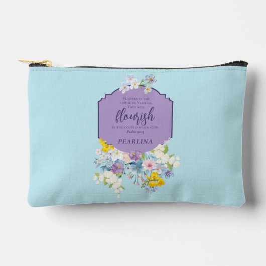 Spring Waterverf Bloemen Bijbelvers gepersonalisee Etui (Voorkant)