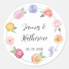 Spring Waterverf Bloemen bruiloft Sticker