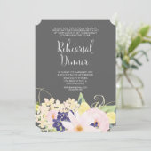 Spring Waterverf Bloemen repetitie diner uitnodige Kaart (Staand voorkant)