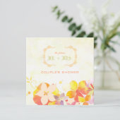 Spring Waterverf Bloemen Trouwpaar Douche Kaart (Staand voorkant)