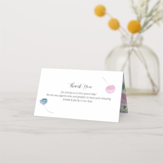 Spring Waterverf Bloemen Trouwplaats Kaarten Plaatskaartje (Achterkant)