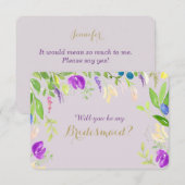 Spring Waterverf Bloemenorchidee Bruidsmeisje Kaart (Voorkant / Achterkant)