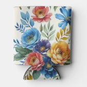 Spring Waterverf Bloemenprint Blikjeskoeler (Voorkant)