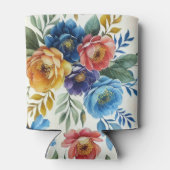 Spring Waterverf Bloemenprint Blikjeskoeler (Achterkant)