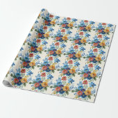 Spring Waterverf Bloemenprint Cadeaupapier (Uitgerold)