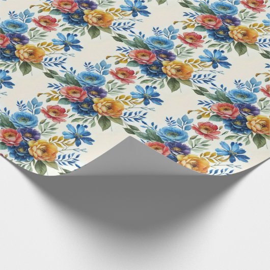 Spring Waterverf Bloemenprint Cadeaupapier (Hoek)