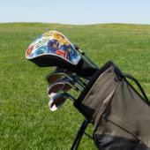 Spring Waterverf Bloemenprint Golfheadcover (Insitu)