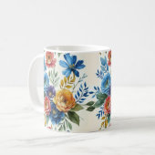 Spring Waterverf Bloemenprint Koffiemok (Voorkant links)