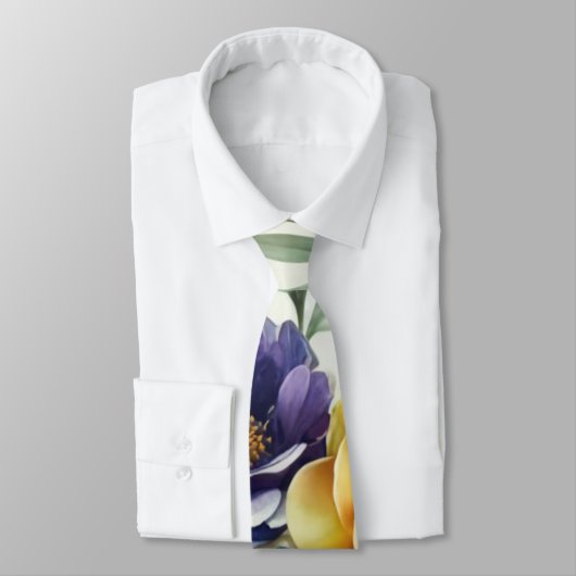 Spring Waterverf Bloemenprint Stropdas (Gebonden)