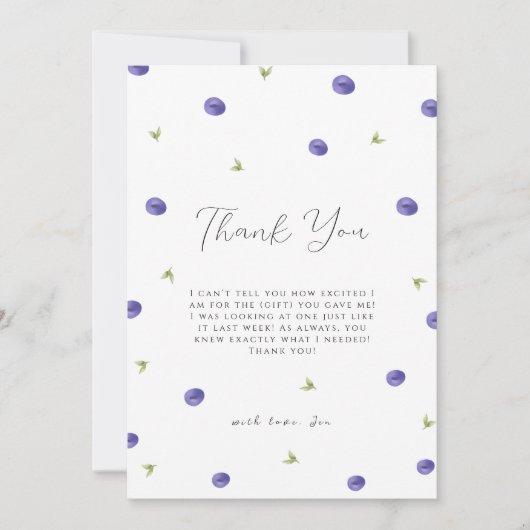 Spring Waterverf Blueberry Boerderij Baby shower Bedankkaart (Voorkant)