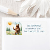 Spring Waterverf Bruin Beer - Retouradres Etiket (Insitu)