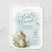 Spring Waterverf Bunny Paasbrunch Uitnodiging (Voorkant)
